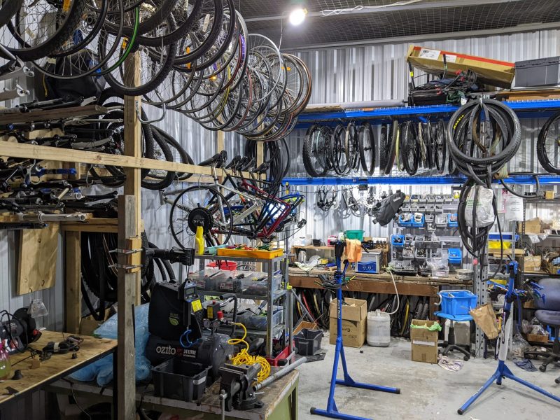 Inside the Maribyrnong bike service workshop